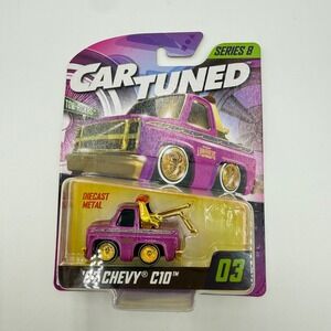 New Car Tuned Series 8 '87 Chevy C10 pink and gold tow truck #03